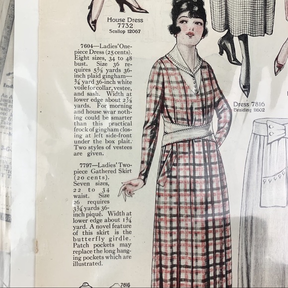 LOWEST PRICE Vintage McCall's 1923 Newspaper Sewing Dress Pages - Picture 7 of 16
